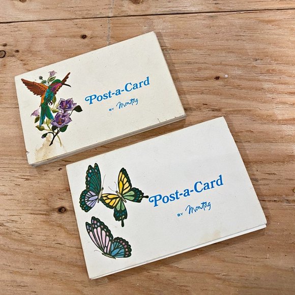 Vintage 1970s 2 Post-a-Card Booklets By Montag Birds Butterflies - Picture 2 of 9